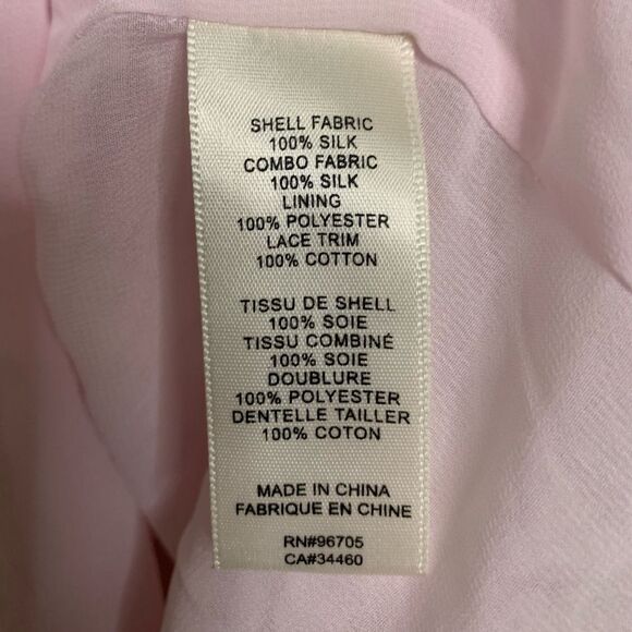 NWT REBECCA TAYLOR Pink Silk Lace Trim A-Line Mini Dress. Size 8 - Picture 7 of 9